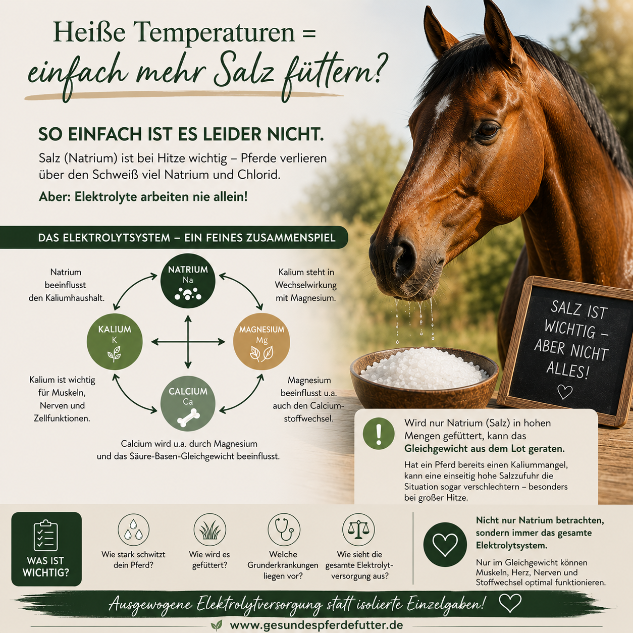 Heiße Temperaturen = einfach mehr Salz füttern? So einfach ist es leider nicht.