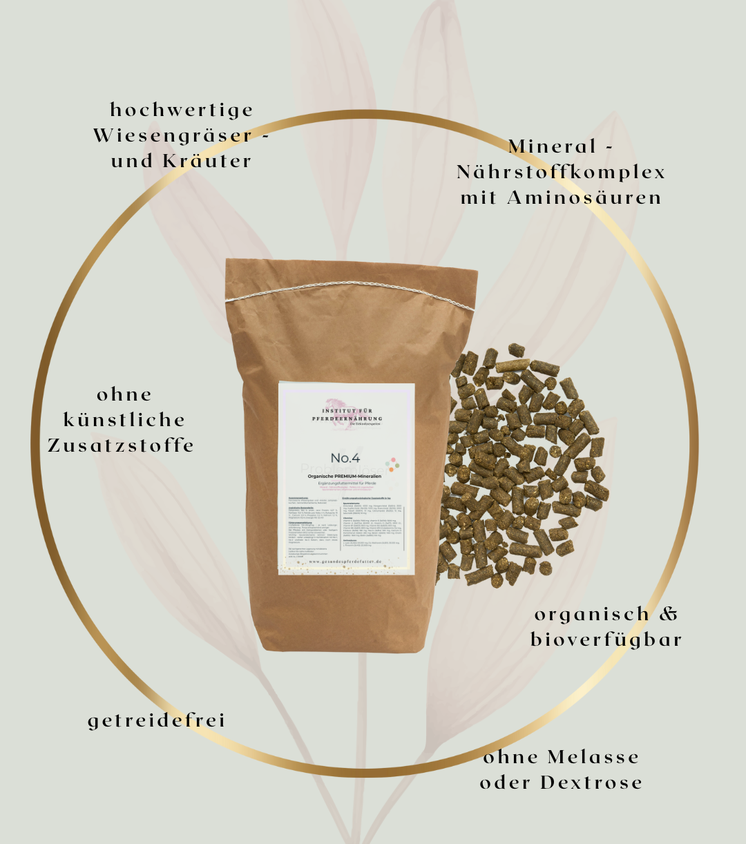 No. 4 - Wiesenpellets mit Spurenelementen, Vitaminen & Aminosäuren für Pferde